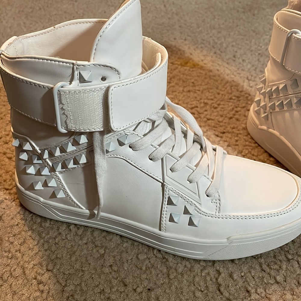 STEVE MADDEN Men's Size 7 White Thorn High Tops - Picture 3 of 8